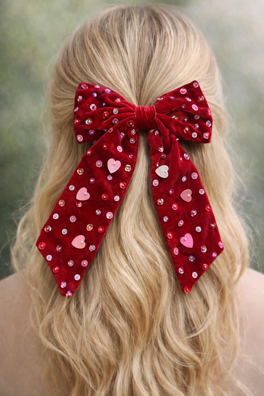 Crimson Crush Velvet Hair Bow