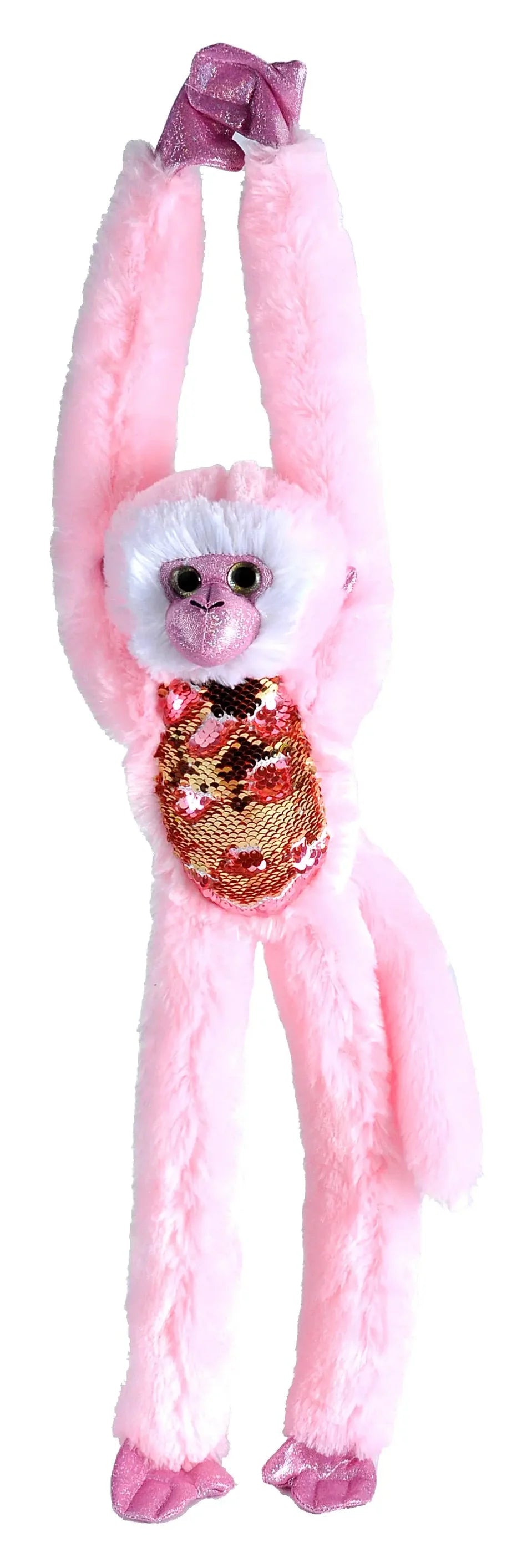 Hanging Sequin Pink Monkey