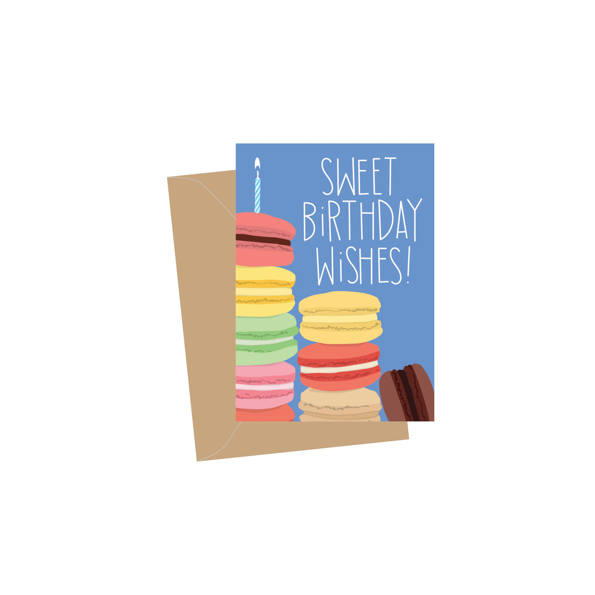 Mini Birthday Macaron, Folded Enclosure Cards