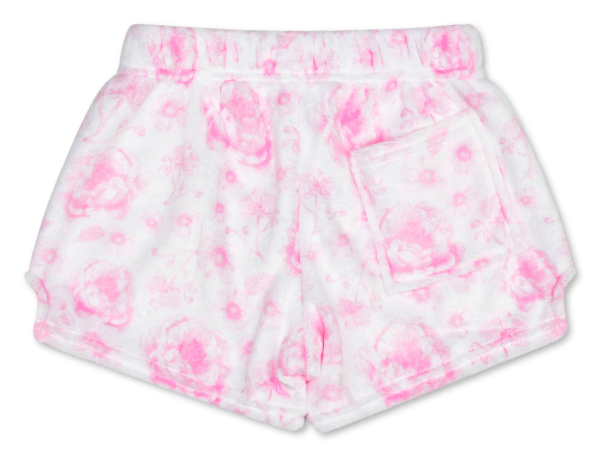 Pretty Pink Toile Plush Shorts