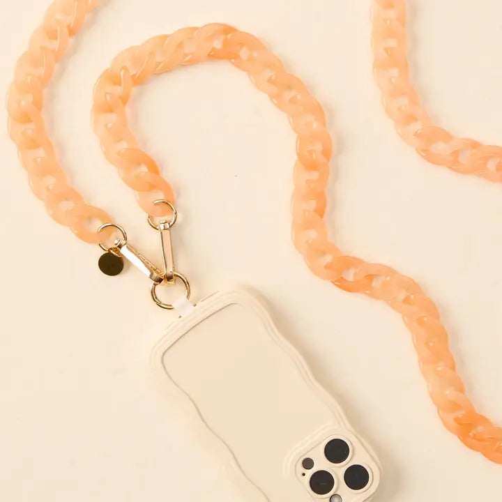 Crossbody Phonechain Marble Peach