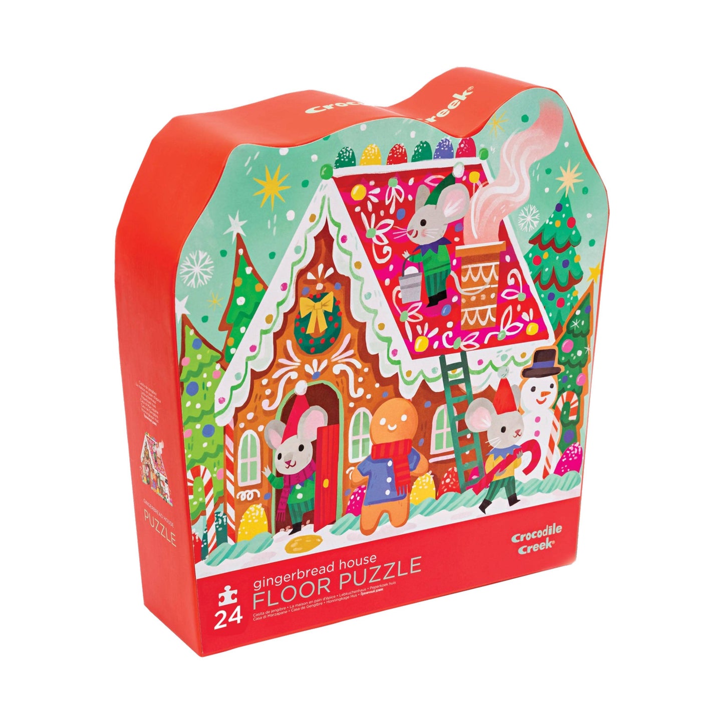 24 pc Shape Box Puzzle Gingerbread House