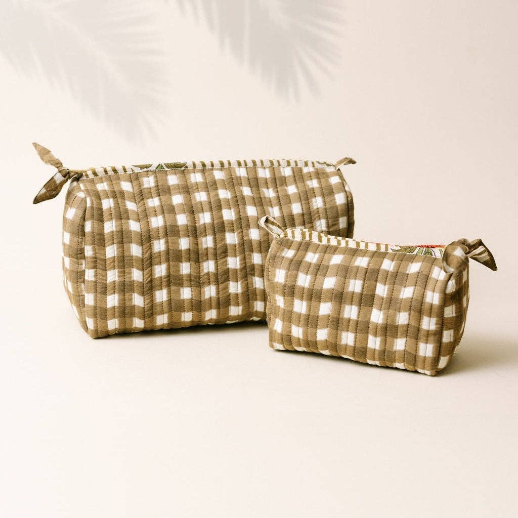 Small Painted Gingham Pouch
