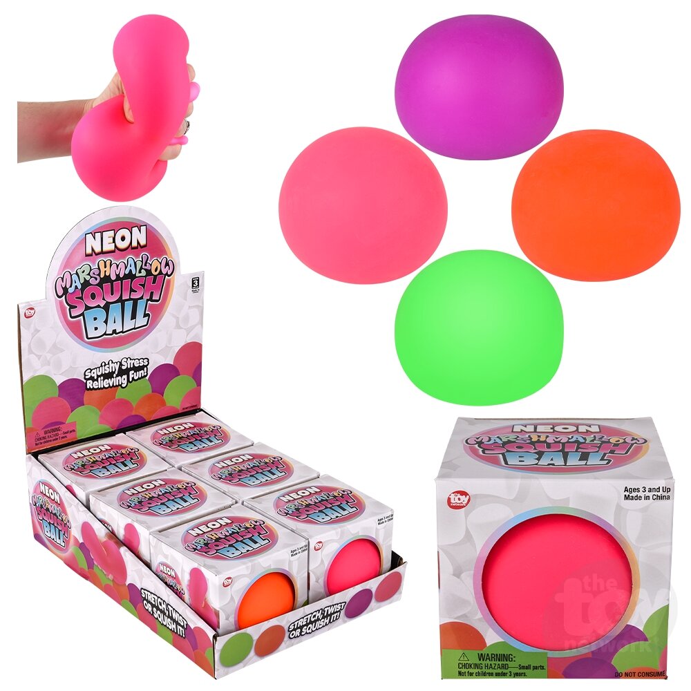 Marshmallow Neon Squishy Ball 4"