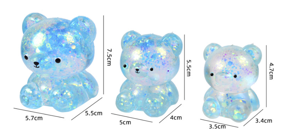 Cute Glitter Bear Squishy Squeeze Toy Fidget Toy