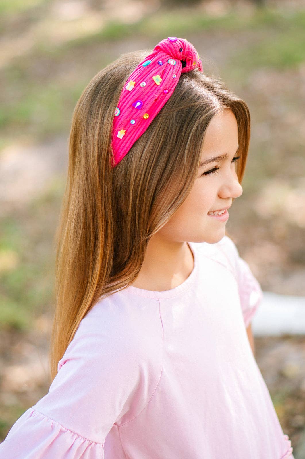 Beaded Headband - Lucky Charms Hot Pink