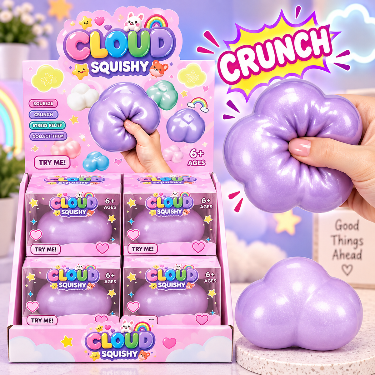 Cloud Squishy — Crunchy ASMR Squeeze Toy