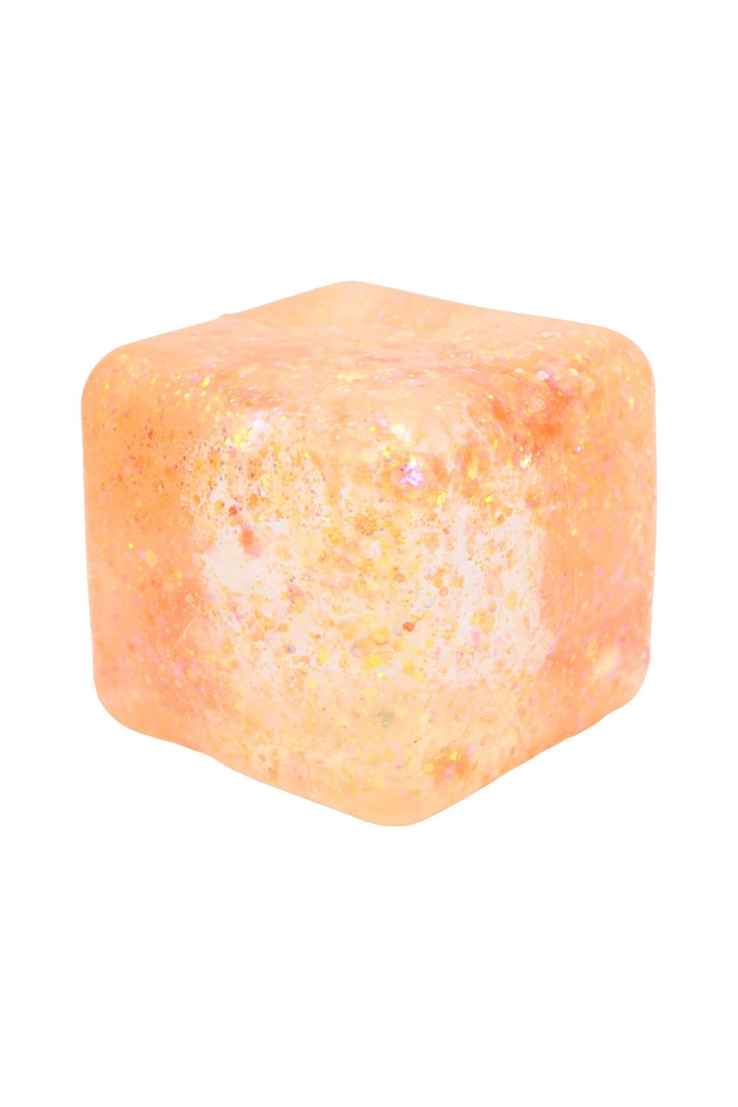 Iridescent Glitter Cube Thick Maltose Putty Filled Squishy