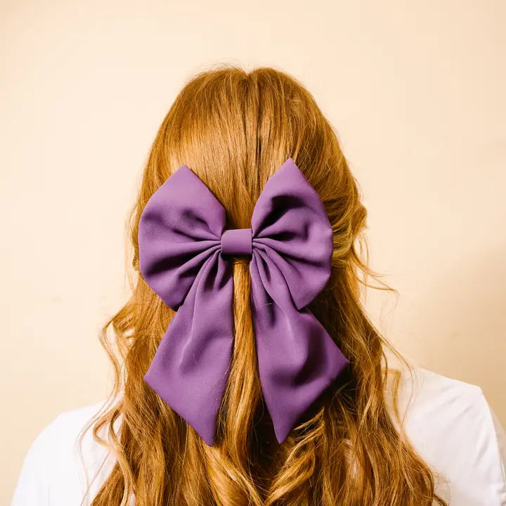 Classic Hair Bow Purple
