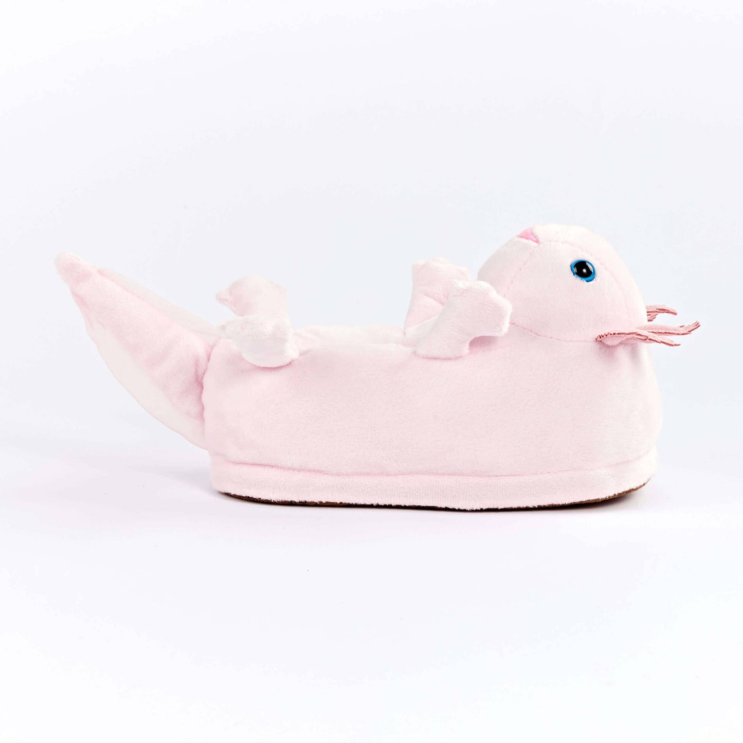 Lulu the Axolotl | Kid's Plush Animal Slippers with Grippers