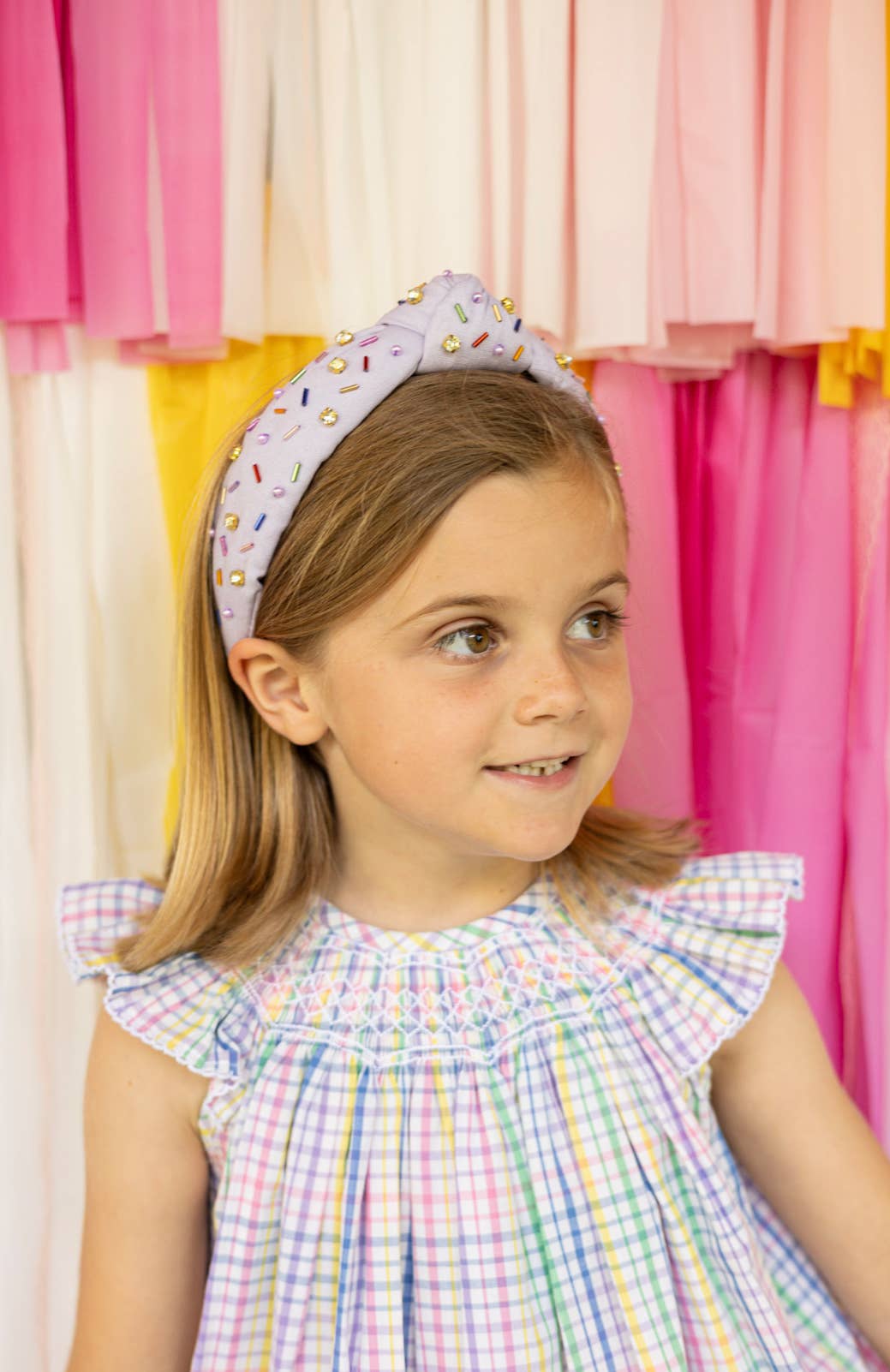 Kid and Tween Lavender Sprinkle Knotted Headband