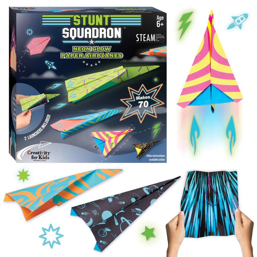 Stunt Squadron Neon Glow Paper Airplanes