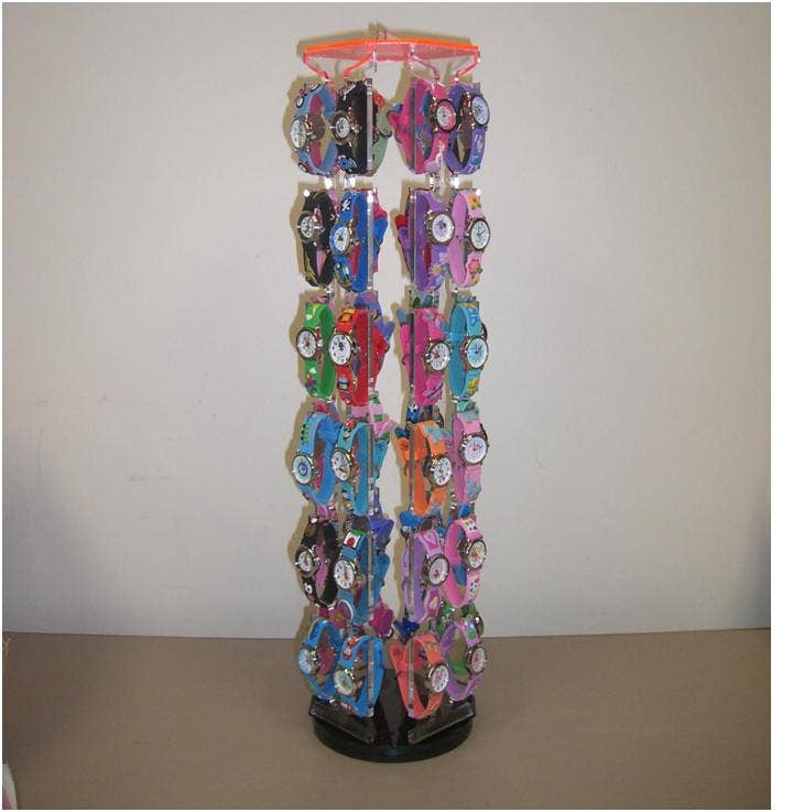 LUCITE WATCH COUNTER DISPLAY HOLDS 48PC WATCHES