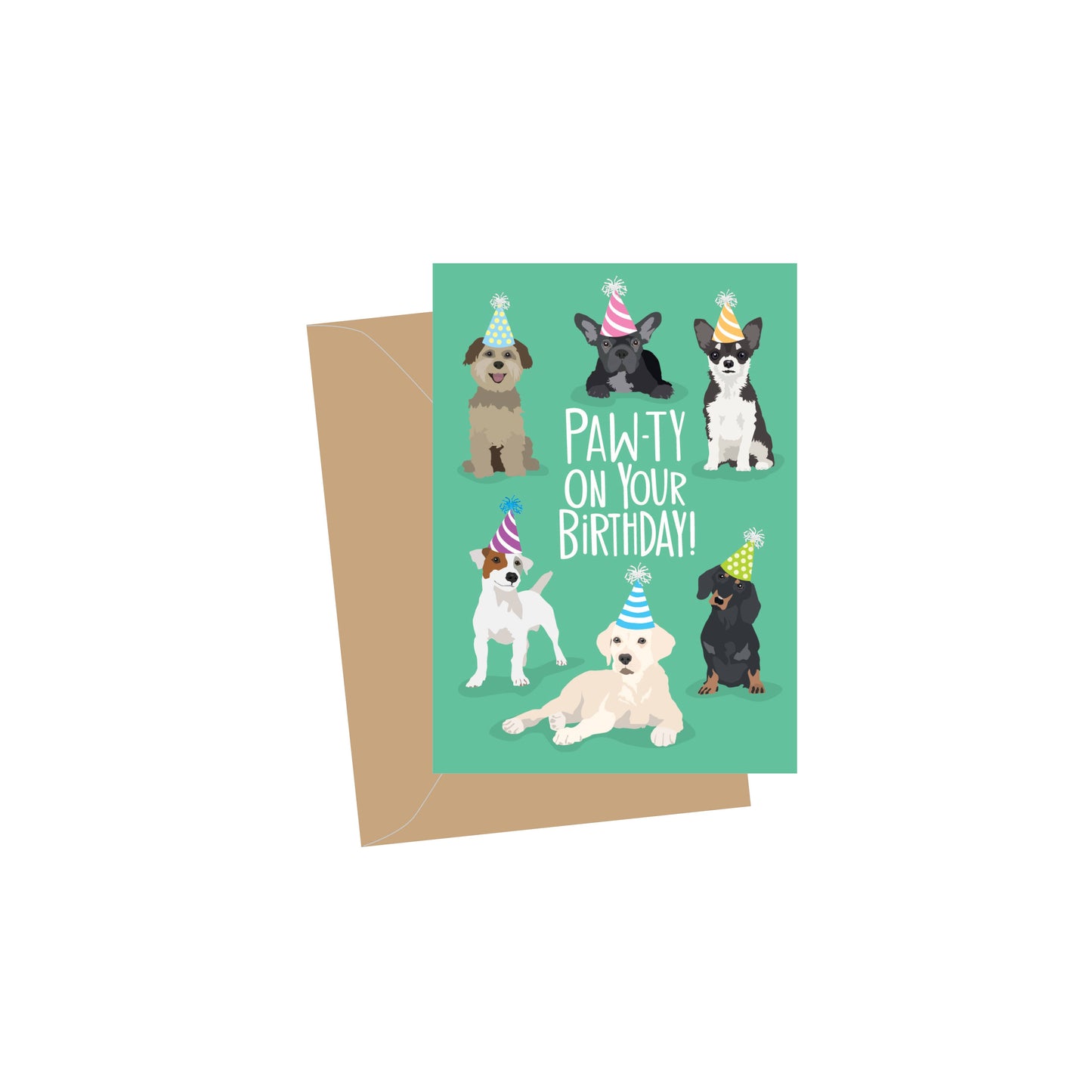 Mini Birthday Dogs, Folded Enclosure Cards