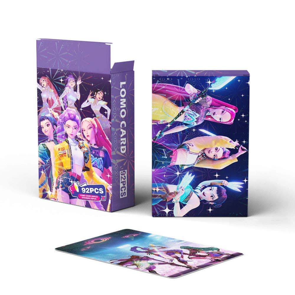 KPop Demon Hunters 60PCS LOMO Card&32PCS Stickers set