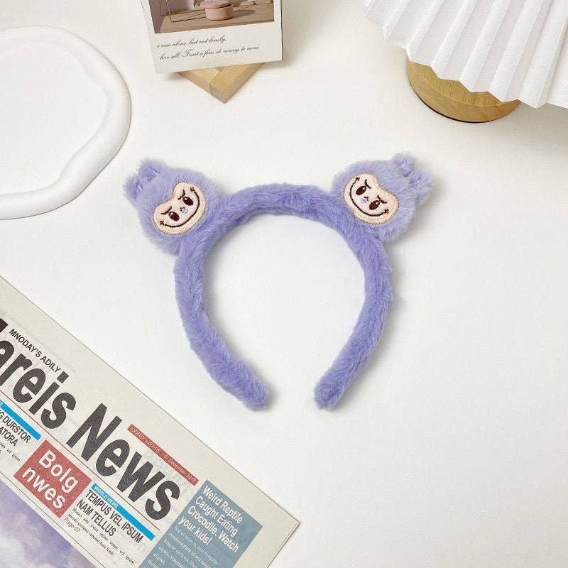 Cute labubu furry headband SPA headband
