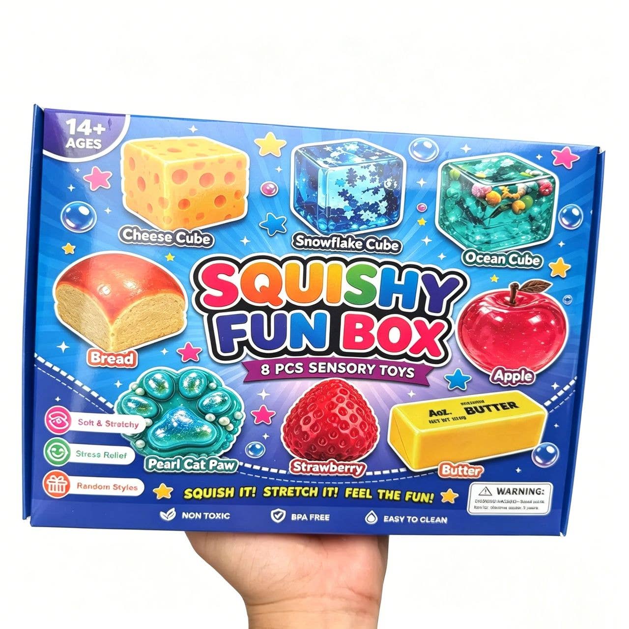 Squishy Fun Box – 8 Piece  Sensory Squishy Toy Set