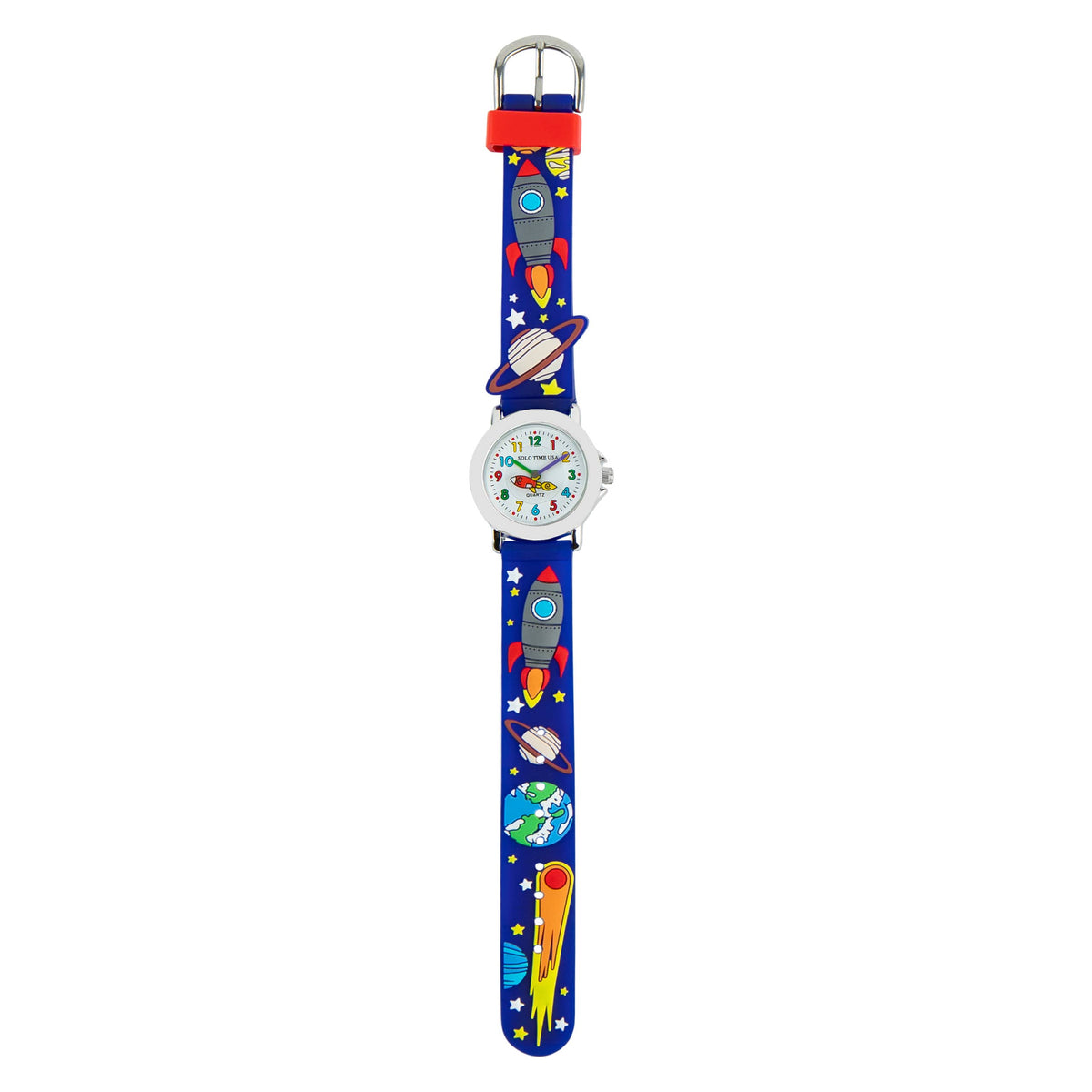 Children's quartz watch with rocket ship