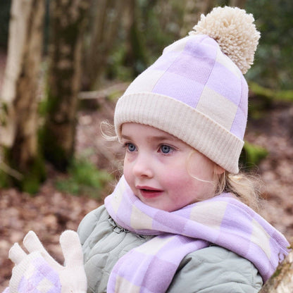 Gingham Knitted Hat 3-6 Years