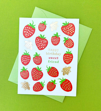 Sweet Strawberries Birthday Card