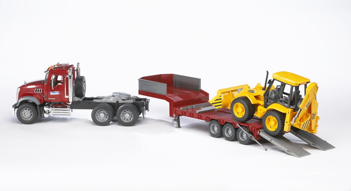 Mack Granite Truck with Low Loader and JCB 4CX Backhoe Loader