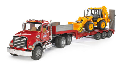 Mack Granite Truck with Low Loader and JCB 4CX Backhoe Loader
