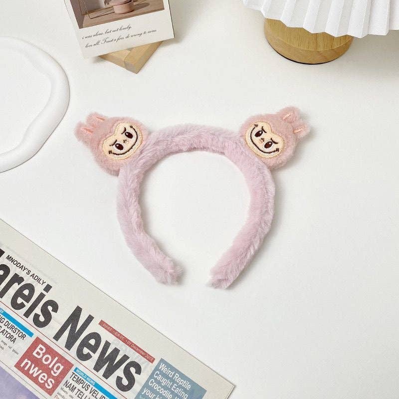 Cute labubu furry headband SPA headband