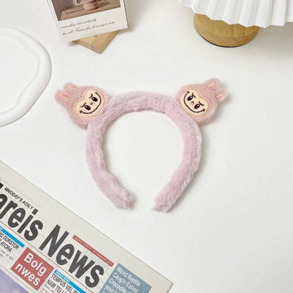 Cute labubu furry headband SPA headband