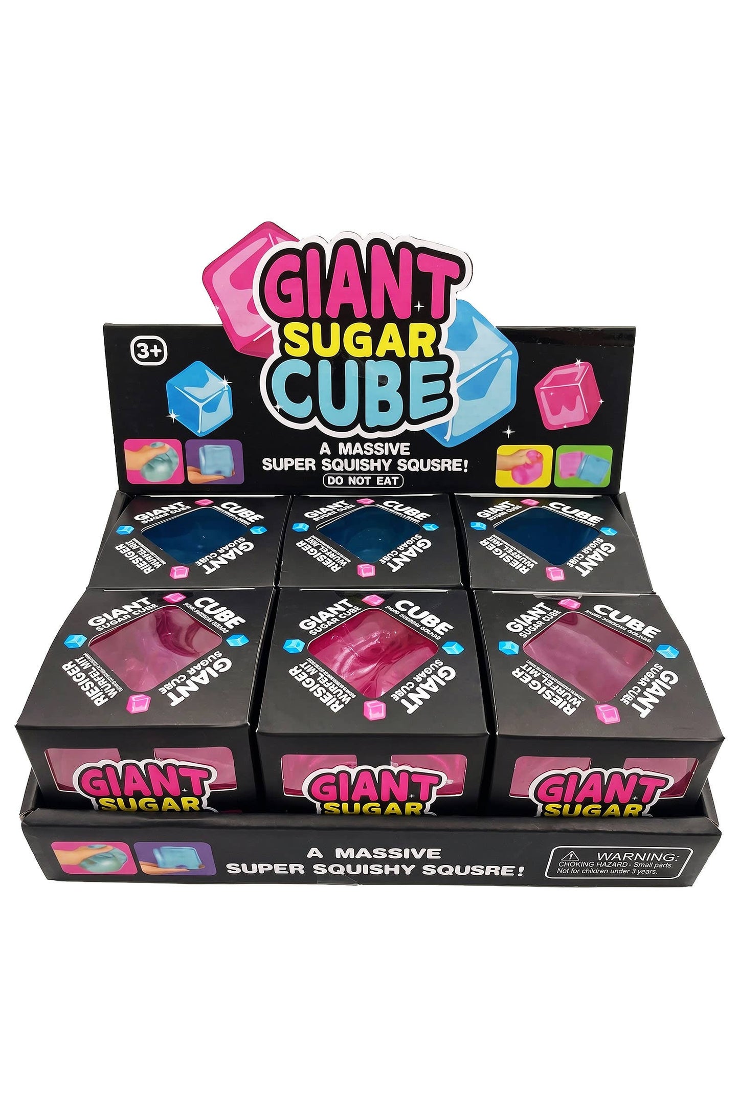 JUMBO Solid Clear Cube Maltose Putty Filled Squishy