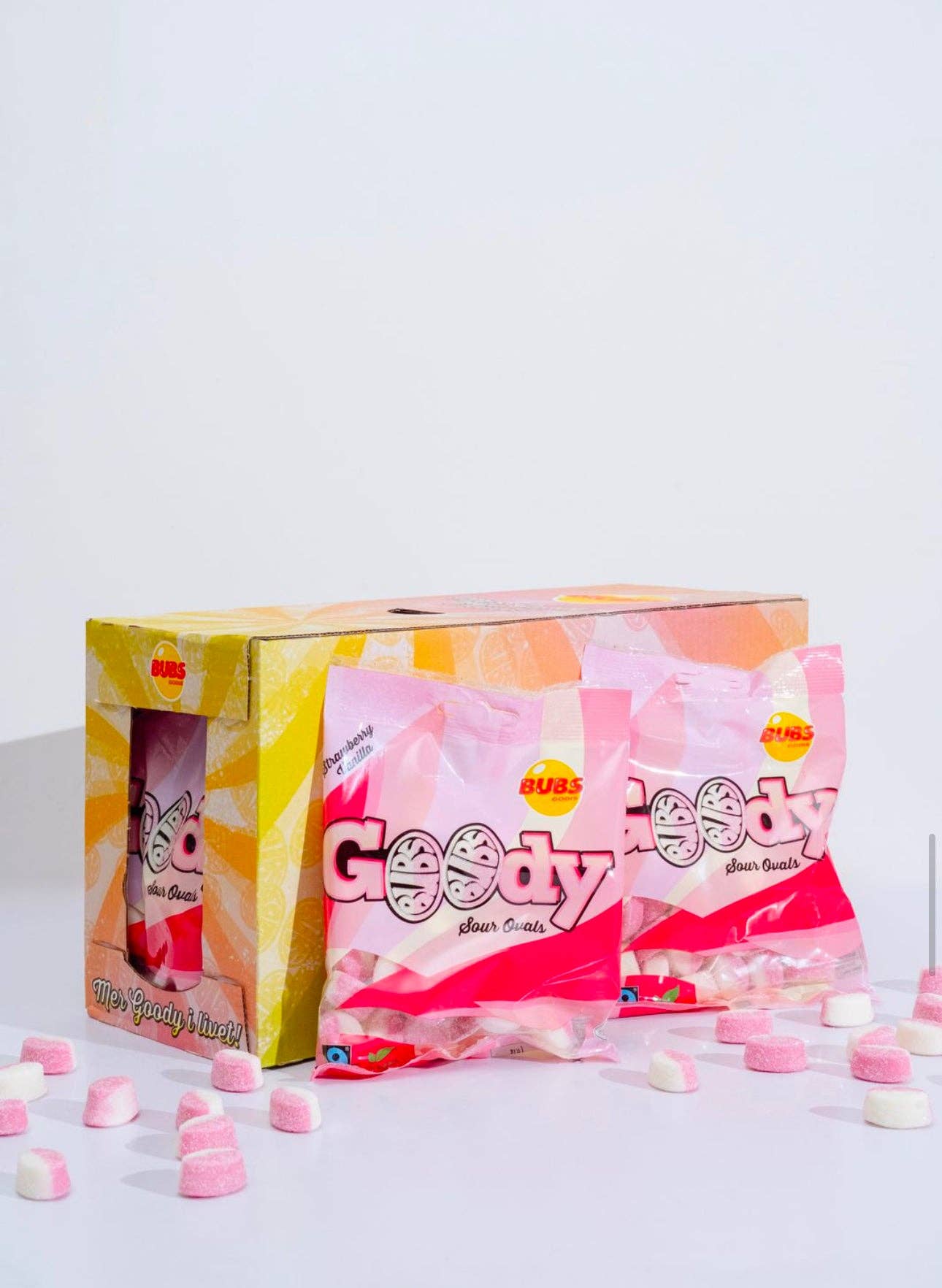 Bubs Swedish Goody Strawberry Vanilla Sour Ovals
