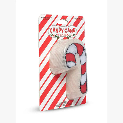 3D Packaged Crew Socks - Holiday - Candy Cane - Beige