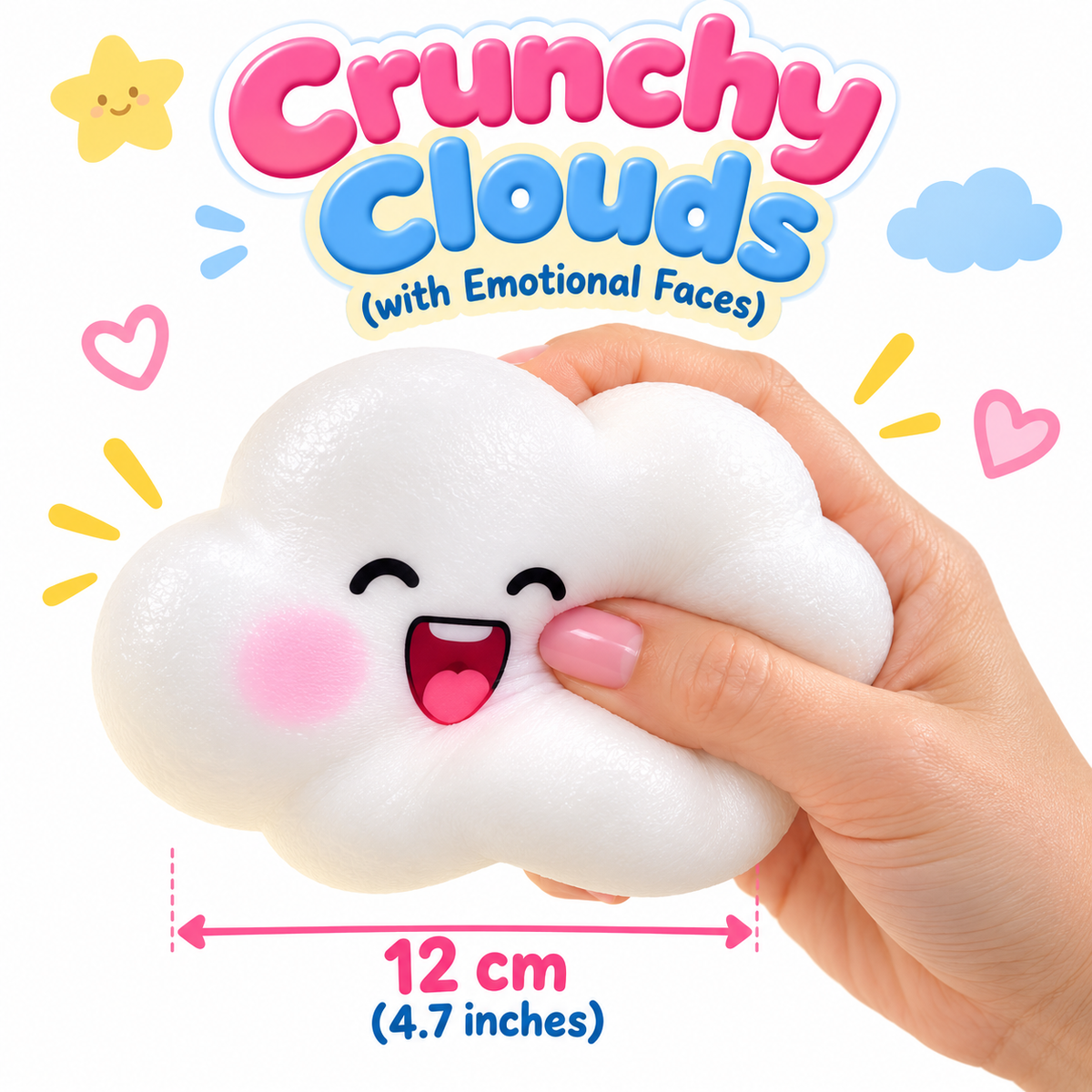 Crunchy Clouds (with Emotional Faces) ASMR Squishy
