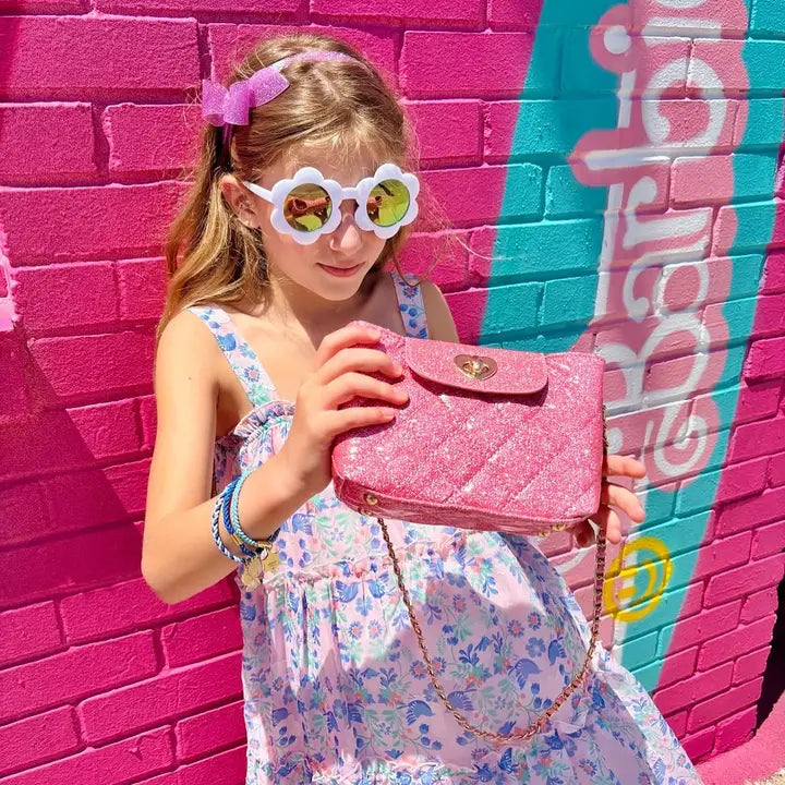Paige Jelly Purple Glitter Hand Bag