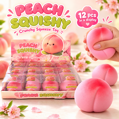 Crunchy Peach Squishy —ASMR Crunch Squeeze Toy