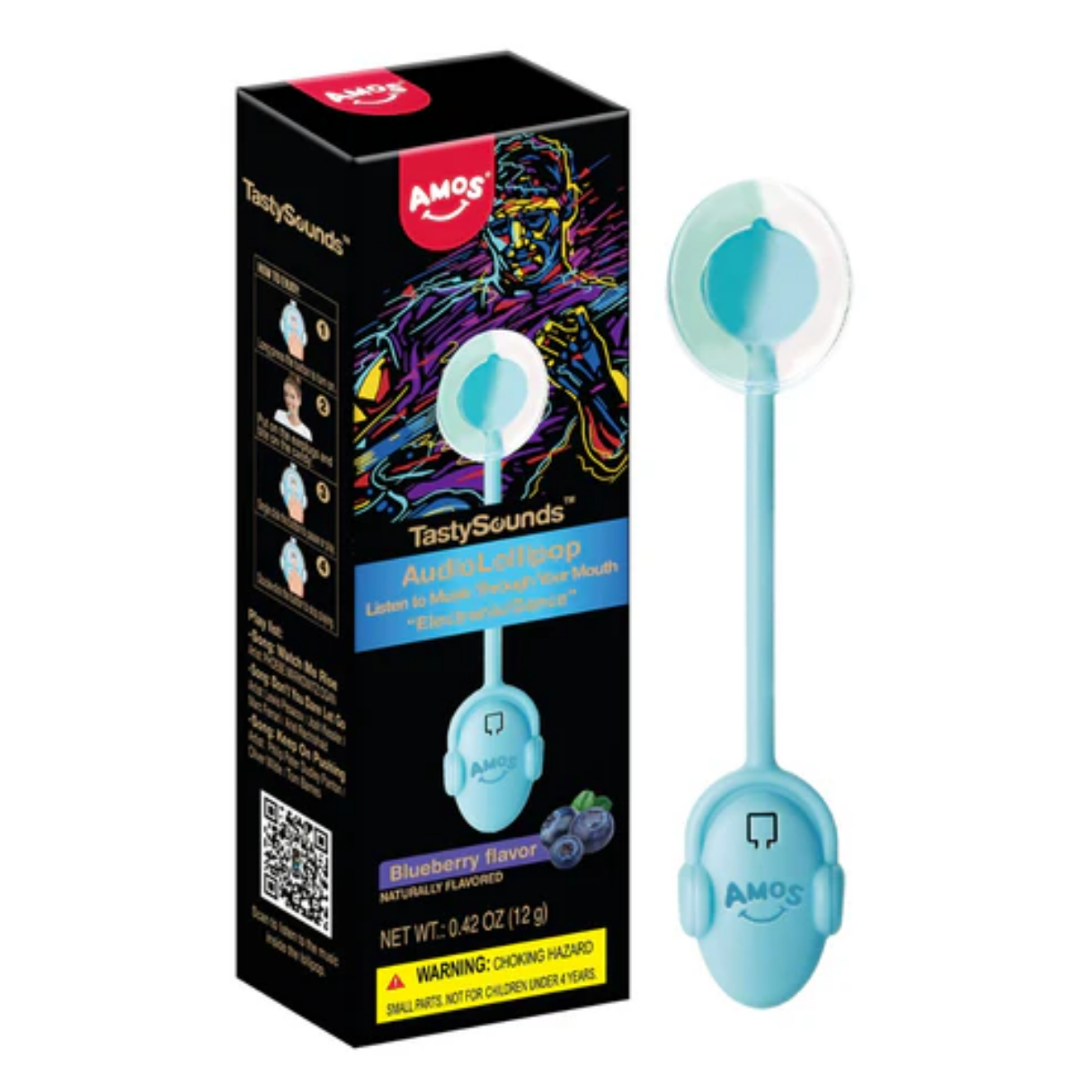 Amos Tasty Sounds Lollipop Blueberry Hip Hop