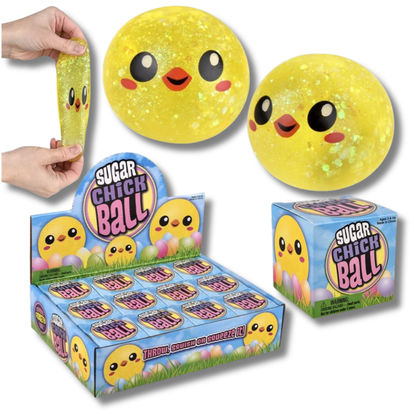 Holiday Easter Squishy Chick Sugar Ball Fidget Kids Toy