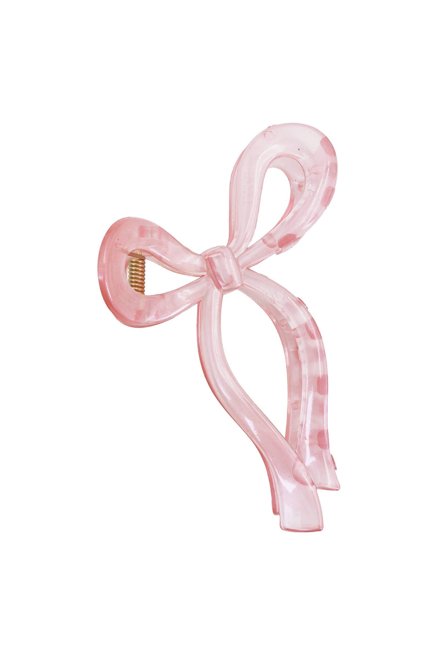 Pastel Jelly Clear Wavy Ribbon Bow Hair Claw