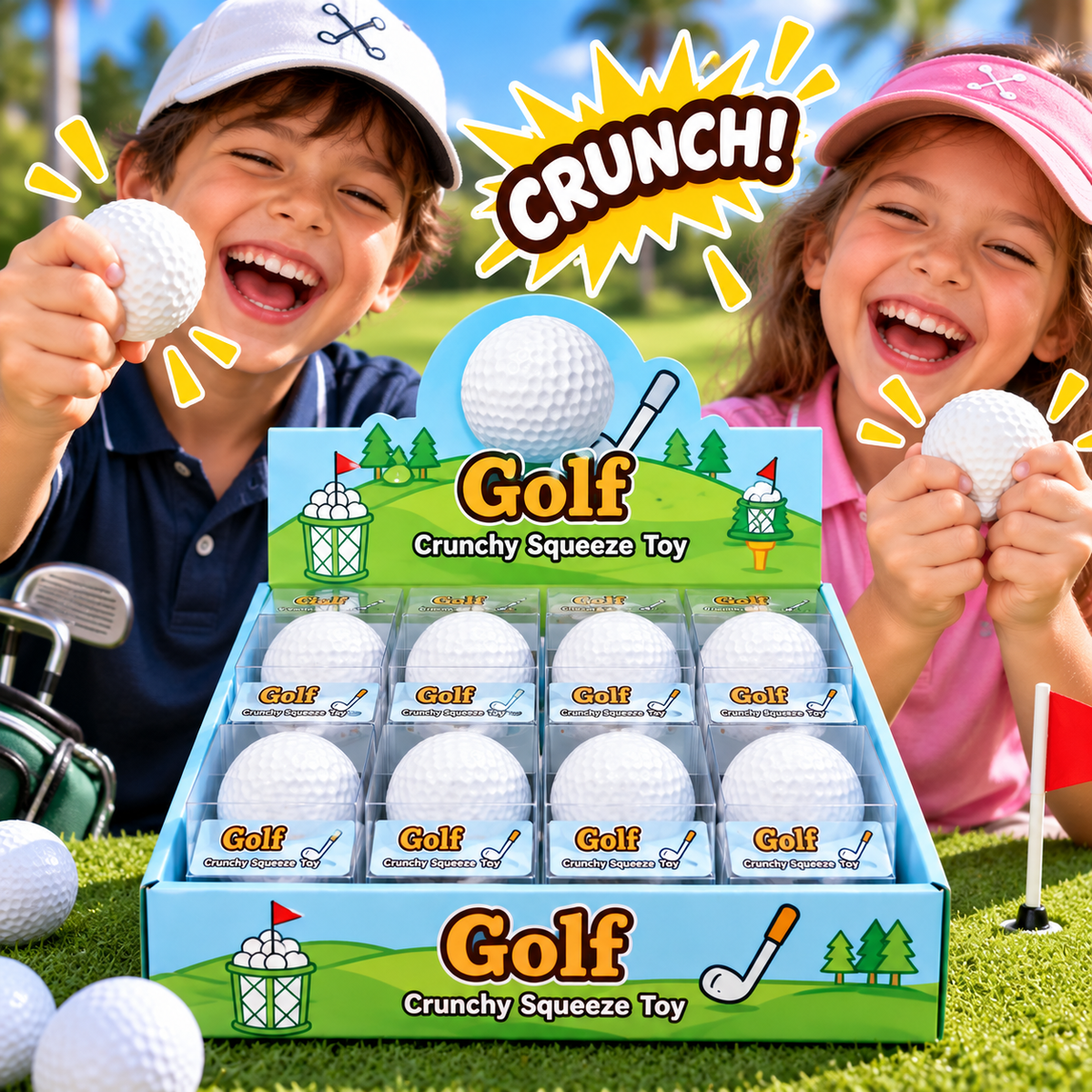 Golf Crunchy Squeeze Toy — ASMR Crunch Golf Ball Squishy