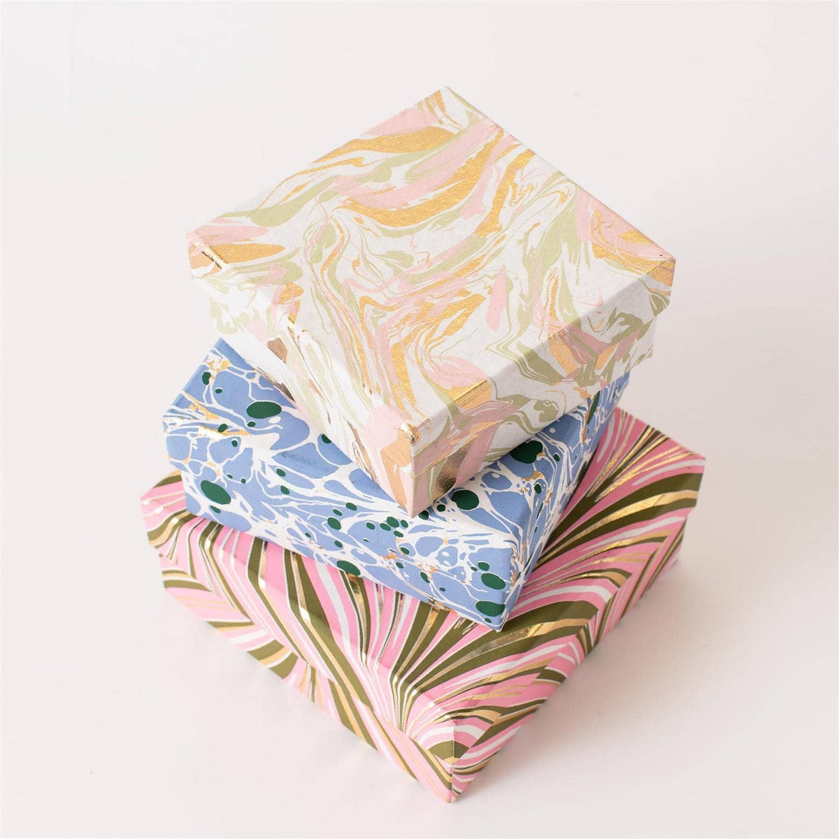 Abstract Brush Premium Gift Boxes (Set/3)(Pk/4) | Gift Wrap