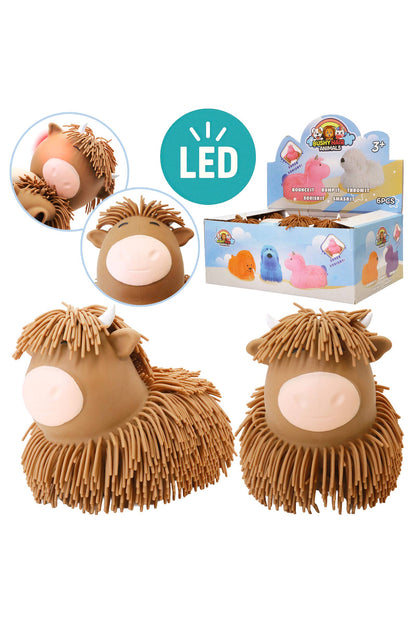 Jumbo Highland Cow Light-Up Spiky Puffer Squishy