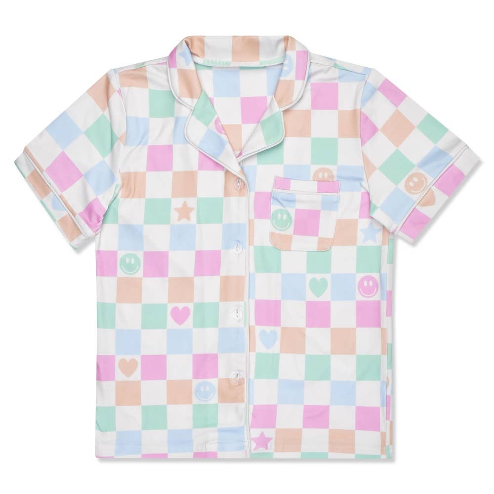 Smiley Check Shorts Lounge Set