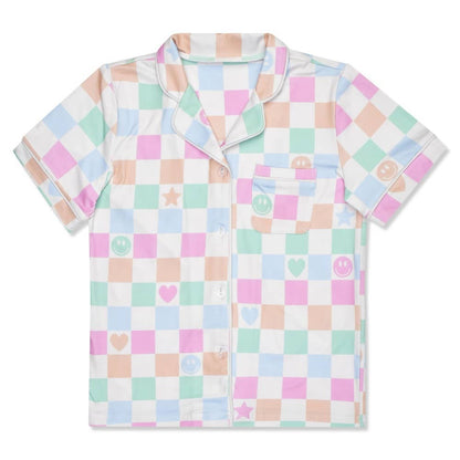 Smiley Check Shorts Lounge Set