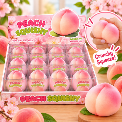 Crunchy Peach Squishy —ASMR Crunch Squeeze Toy