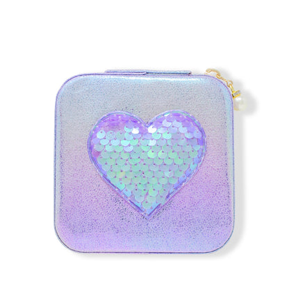 Girl's Sparking Sequin Heart Jewelry Box