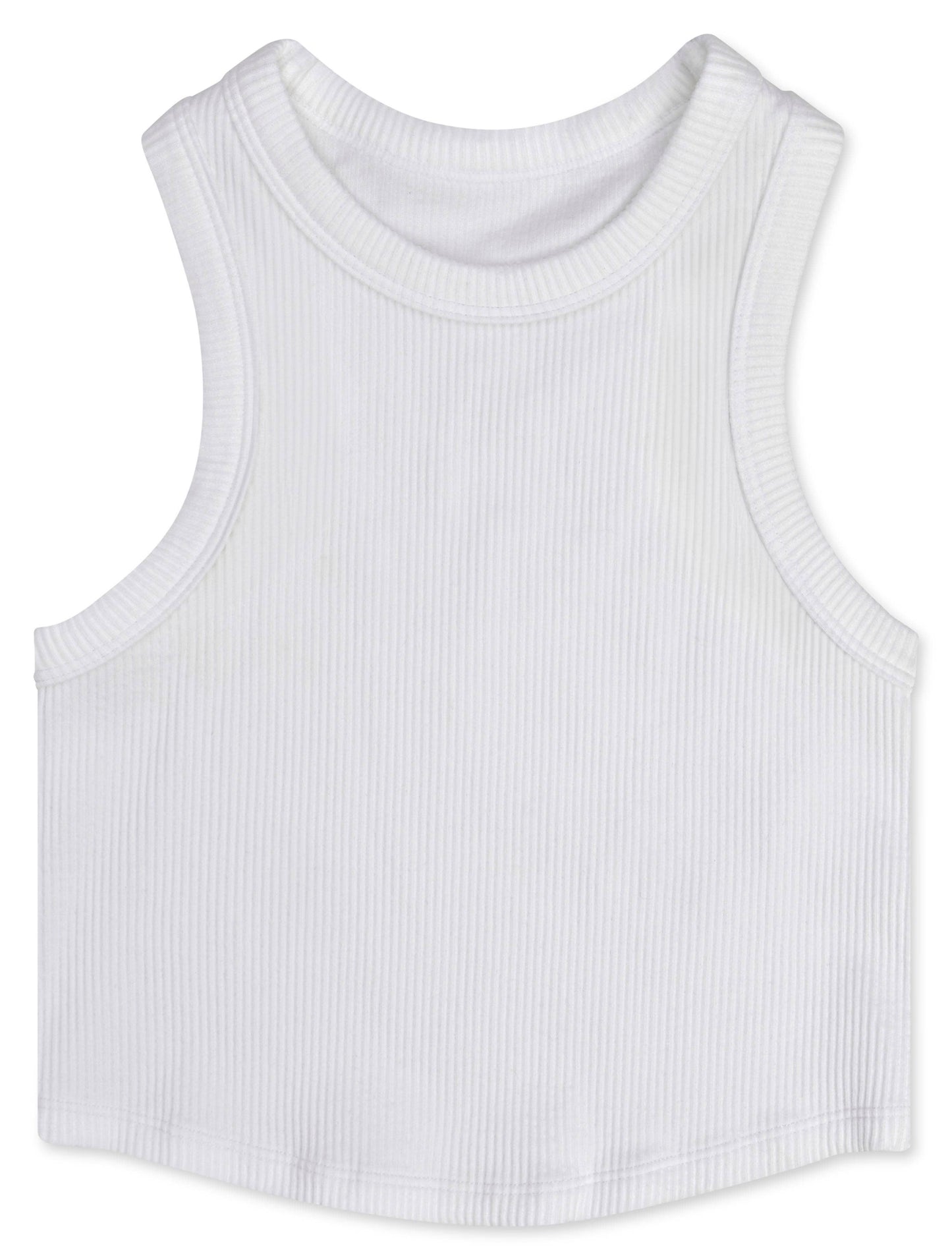 WHITE CROPPED RACER BACK TOP (SMALL / MEDIUM (7-10))