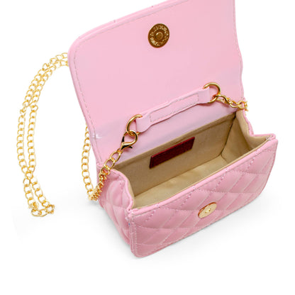 Pearl Handle Message Charm Handbag for Kids: Purple