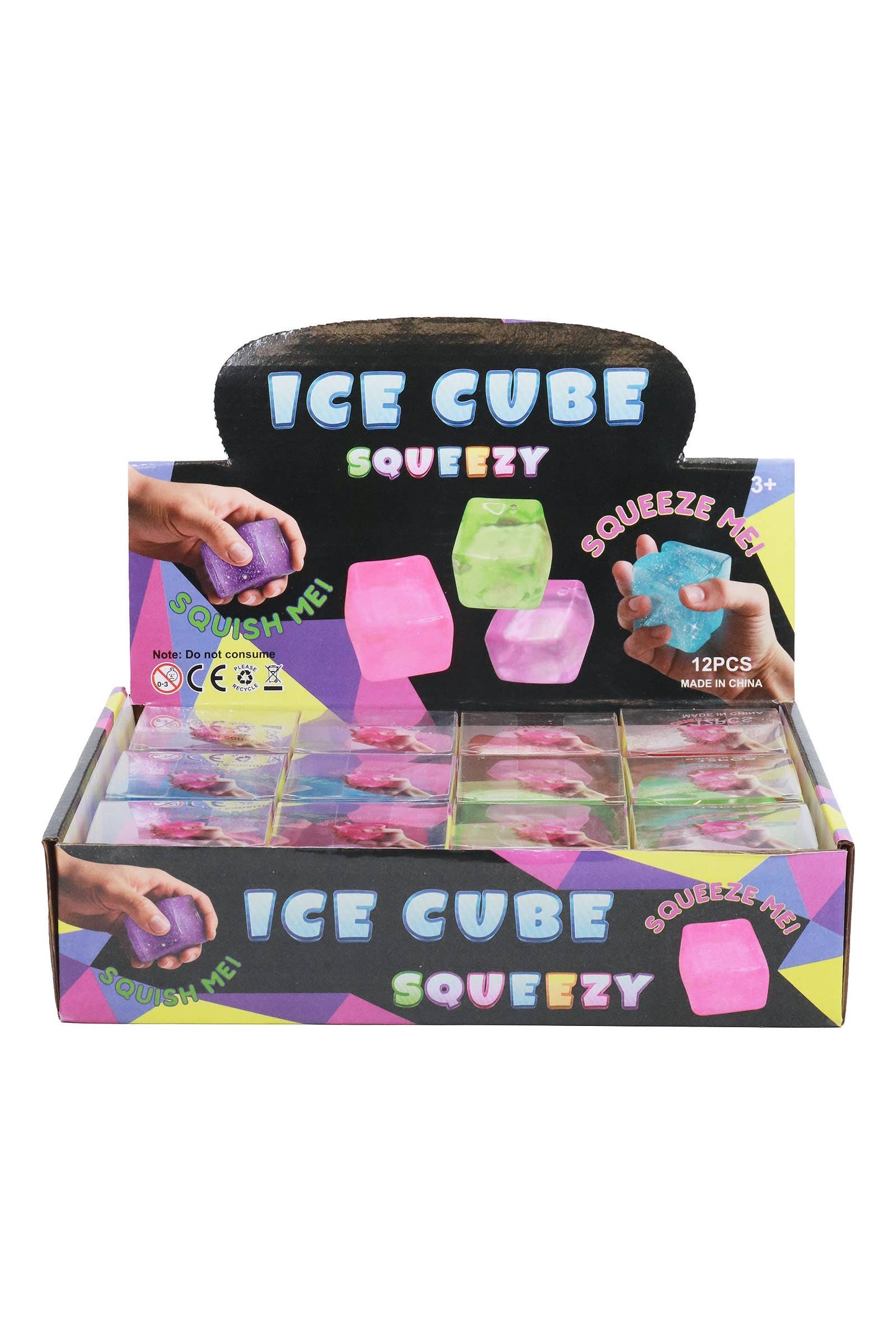 Clear Colorful Cube Maltose Putty Filled Squishy