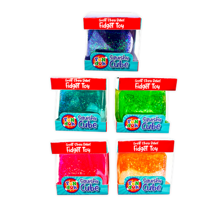 Fun Doh Squish & Squeeze Sparkle Cube Fidget Toy