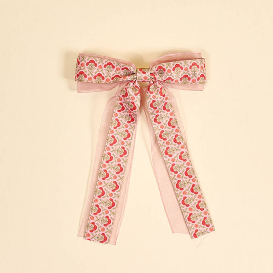 Lovely Layered Hair Bow–Everbloom Dusty Rose