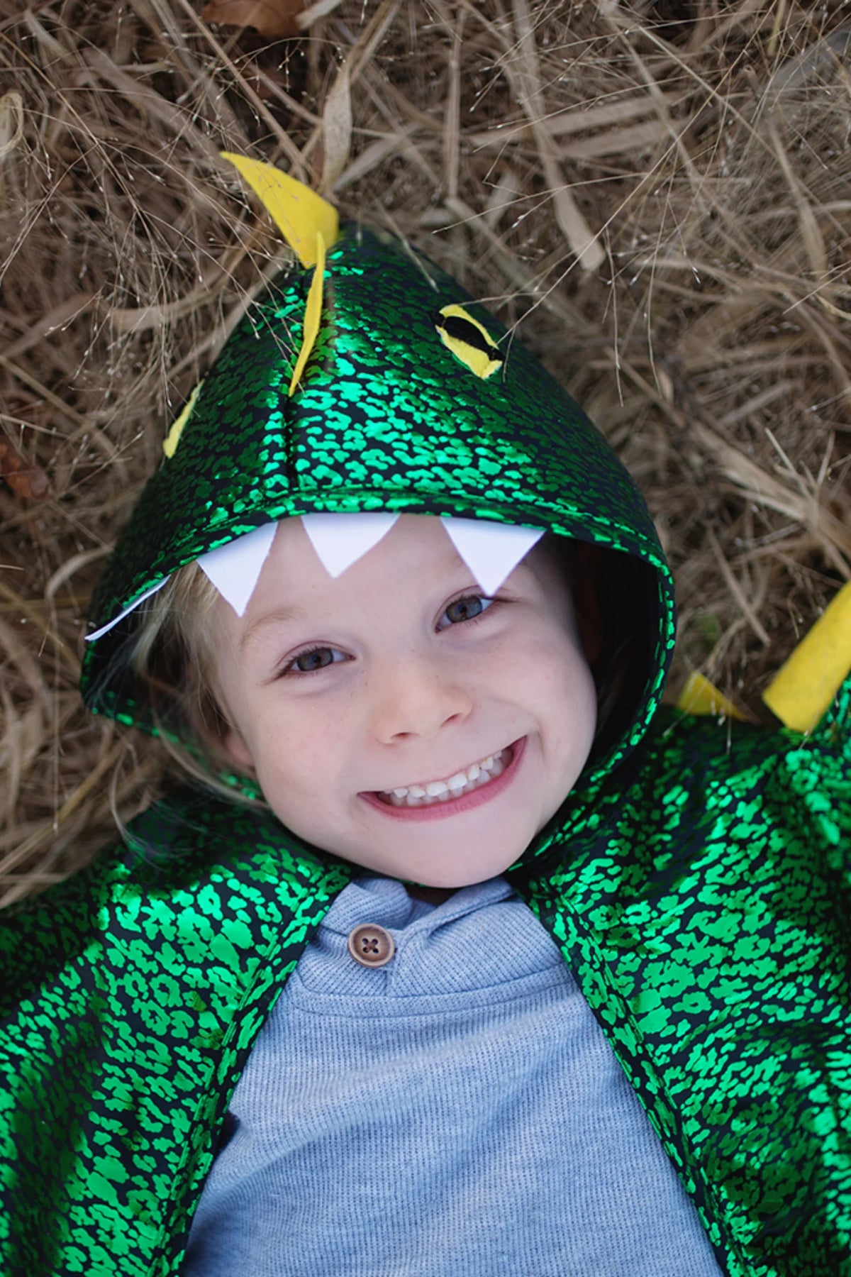 Dragon Toddler Cape Green Metallic 2-3T
